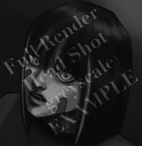 Full Render Head SHot (greyscale) EXAMPLE Full Render Head SHot (greyscale) EXAMPLE